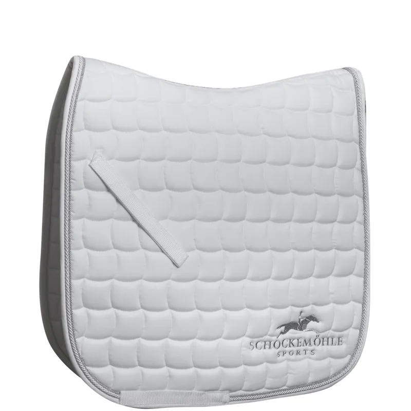 Schockemohle Dynamite Dressage Saddlepad With Logo - White/Silver